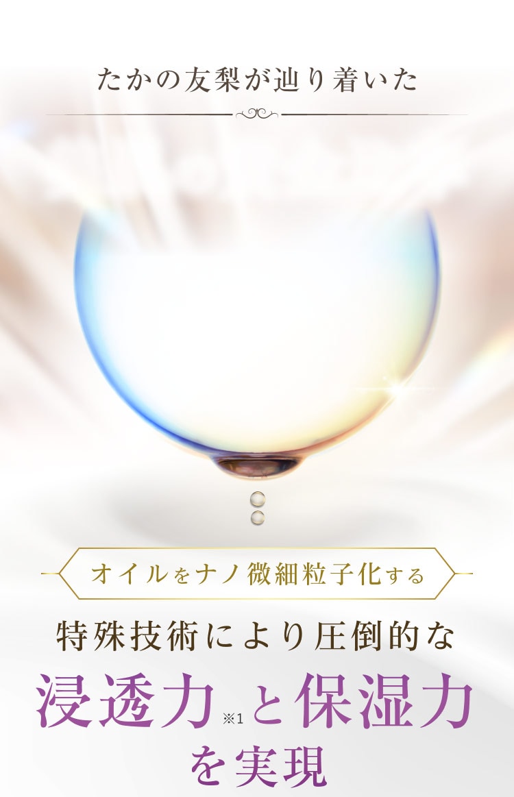 特殊技術により圧倒的な浸透力と保湿力を実現